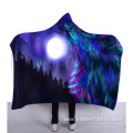 Home textile hooded wearable TV flannel sherpa blanket